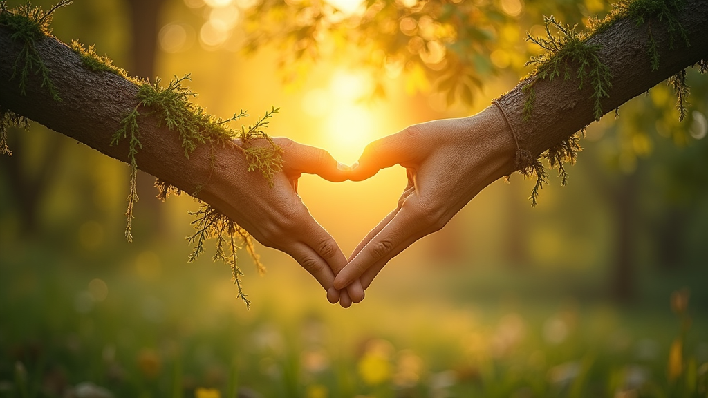 A calming image of tree branches intertwining in sunlight, illustrating connection and interdependence.